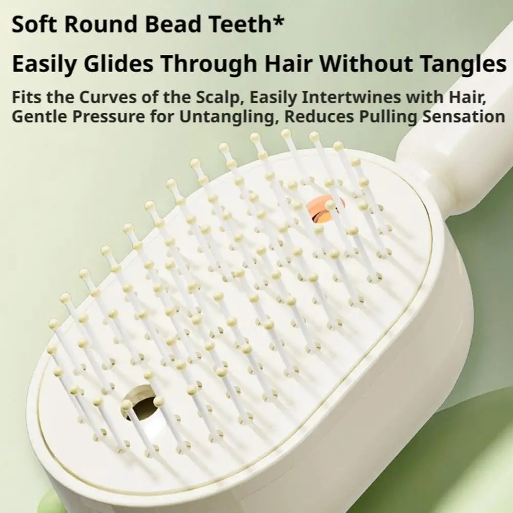 3 in 1 Self Essence Spray Massage Hair Comb Oil Brush Self-Cleaning Hairbrush Scalp Therapy anti Static Detangling Hair Care